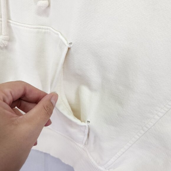 Madewell Hooded Cocoon Sweatshirt Size Large Relaxed Dolman Sleeve Ivory - Picture 10 of 14